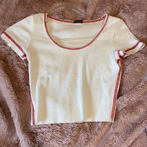 Red and white crop top Brandy